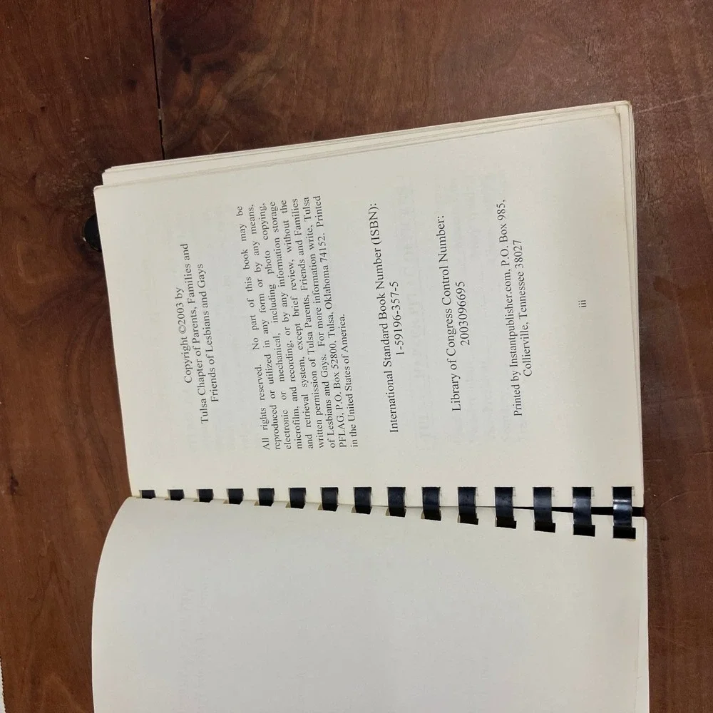 PFLAG Cookies Cookbook 2003 Jeffry D Johnson Spiral Bound LGBT Recipes Tulsa OK